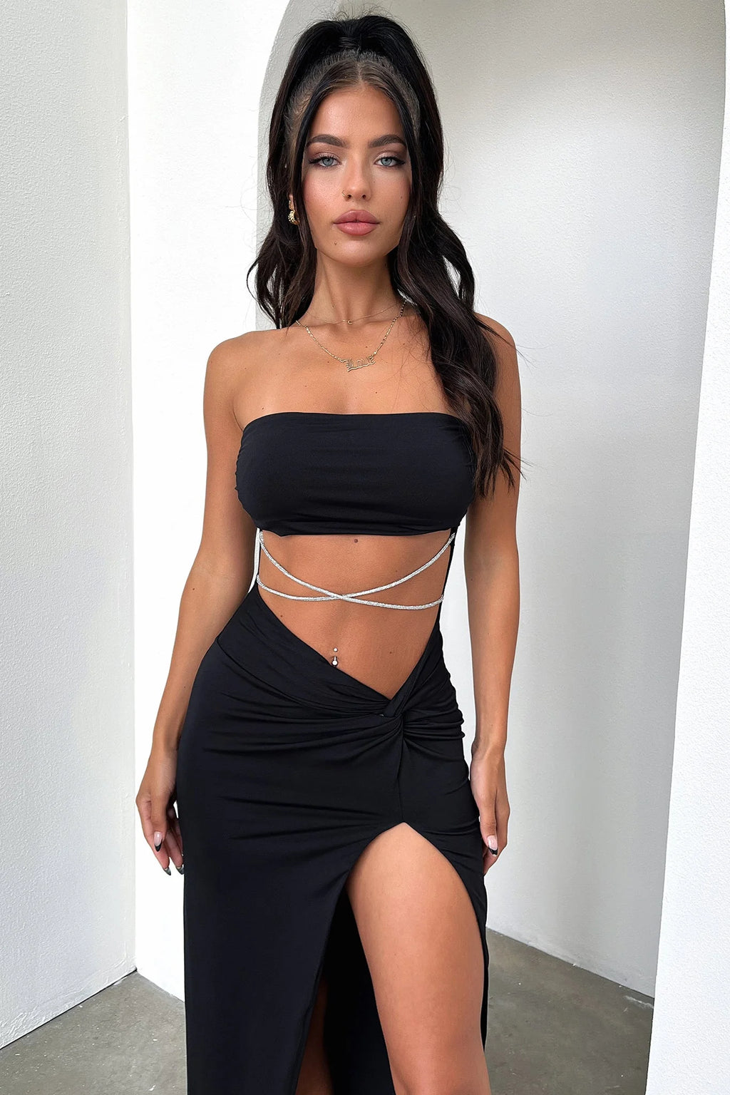 Zeilie Midi Dress - Black