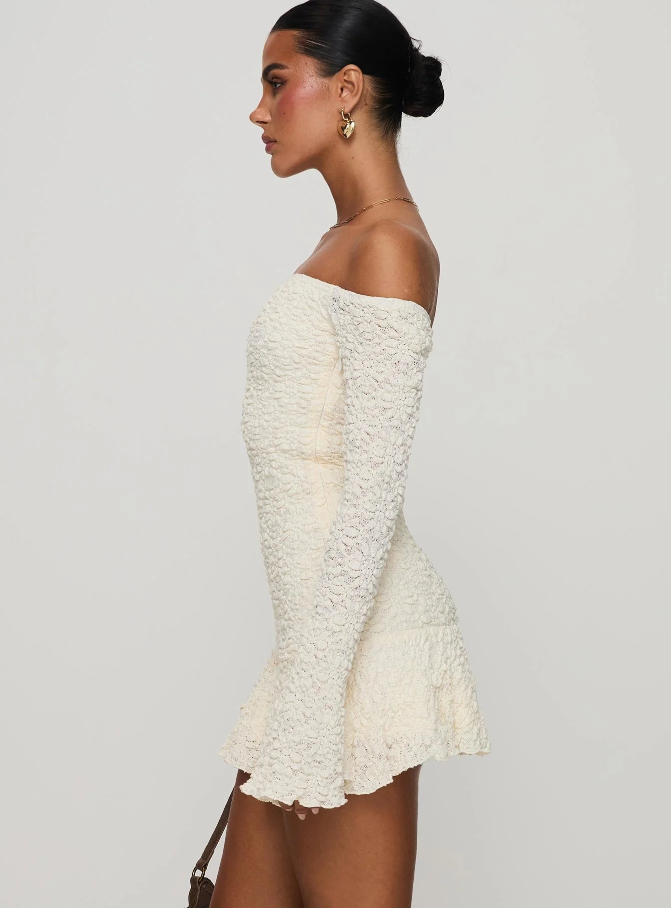 Vancesca Long Sleeve Mini Dress Cream
